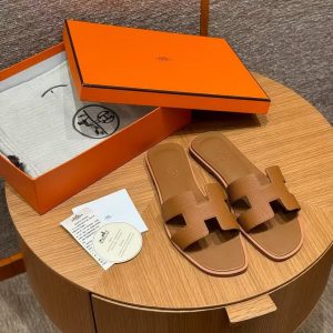 Hermes Oran Sandal Women Epsom Calfskin Gold H222099Z 20340 - Image 5