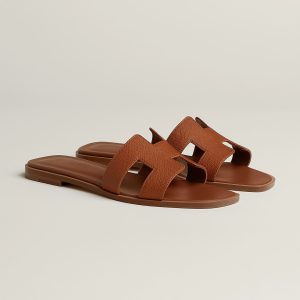 Hermes Oran Sandal Women Epsom Calfskin Gold H222099Z 20340 - Image 4