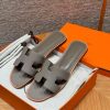 Hermes Oran Sandal Women Epsom Calfskin M8 Gris Asphalte