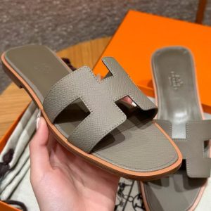 Hermes Oran Sandal Women Epsom Calfskin M8 Gris Asphalte - Image 11
