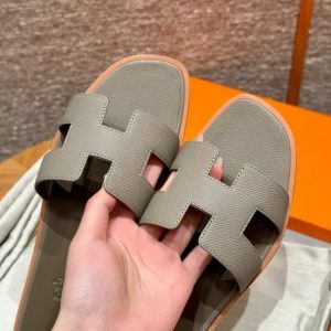 Hermes Oran Sandal Women Epsom Calfskin M8 Gris Asphalte - Image 10