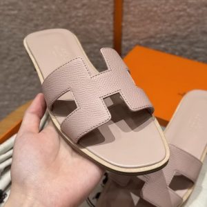 Hermes Oran Sandal Women Epsom Calfskin Rose Porcelaine H202272Z 27340 - Image 9