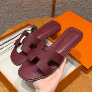 Alternative view of Hermes Oran Sandal Women Epsom Calfskin Rouge H H202272Z L1340