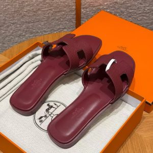 Hermes Oran Sandal Women Epsom Calfskin Rouge H H202272Z L1340 - Image 14