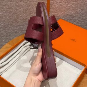 Hermes Oran Sandal Women Epsom Calfskin Rouge H H202272Z L1340 - Image 12