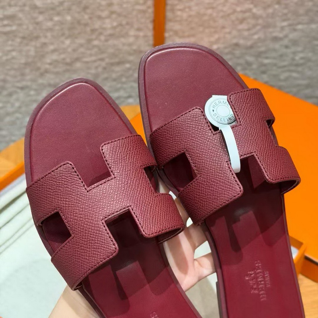 Hermes Oran Sandal Women Epsom Calfskin Rouge H H202272Z L1340 - Image 11