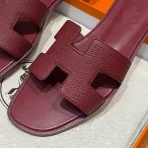 Hermes Oran Sandal Women Epsom Calfskin Rouge H H202272Z L1340 - Image 8