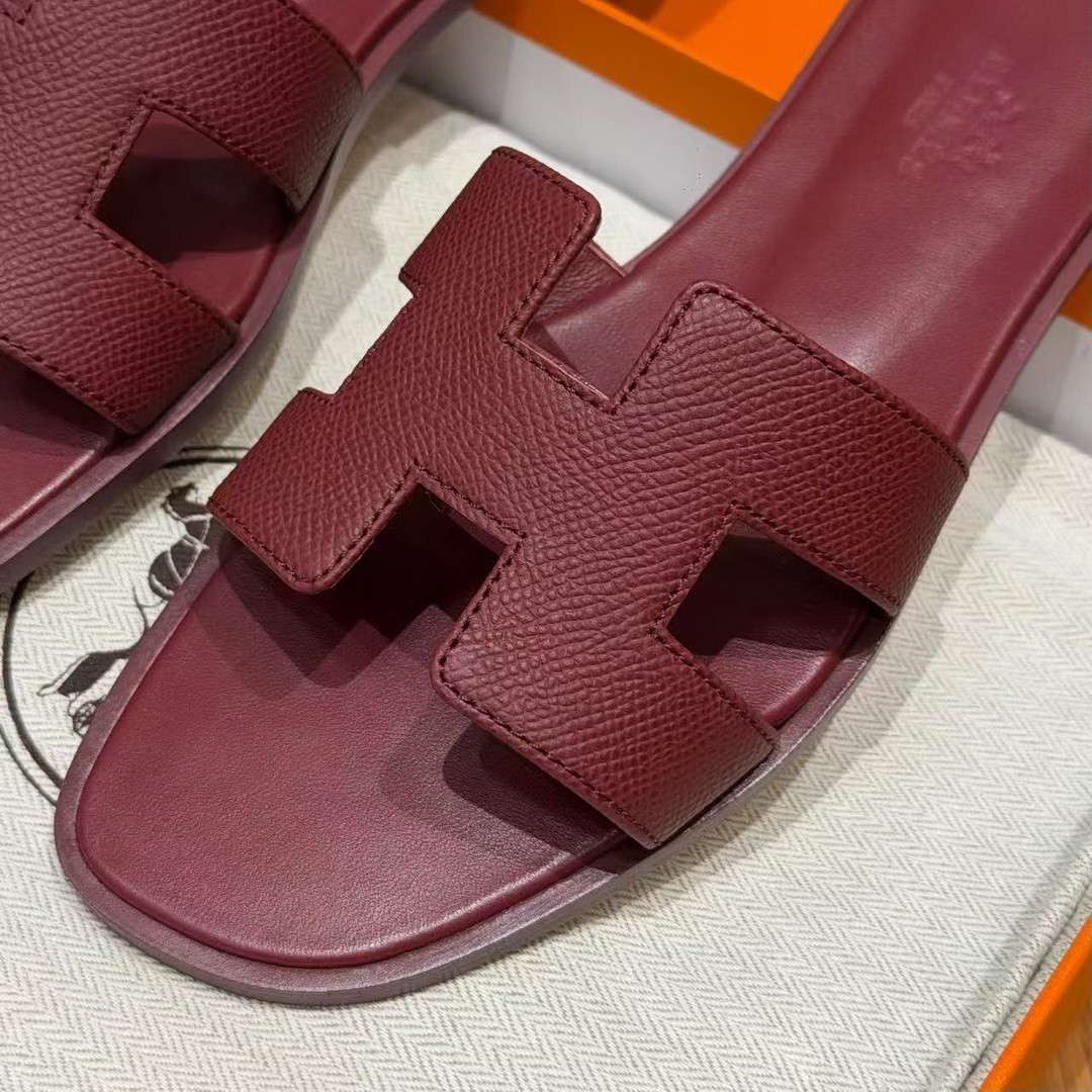 Hermes Oran Sandal Women Epsom Calfskin Rouge H H202272Z L1340 - Image 8