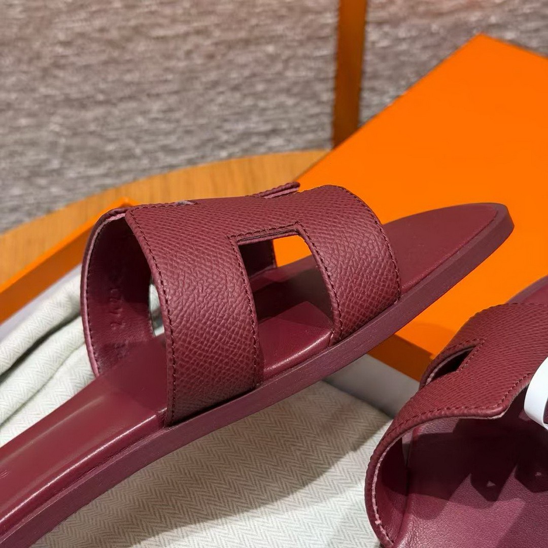 Hermes Oran Sandal Women Epsom Calfskin Rouge H H202272Z L1340 - Image 7