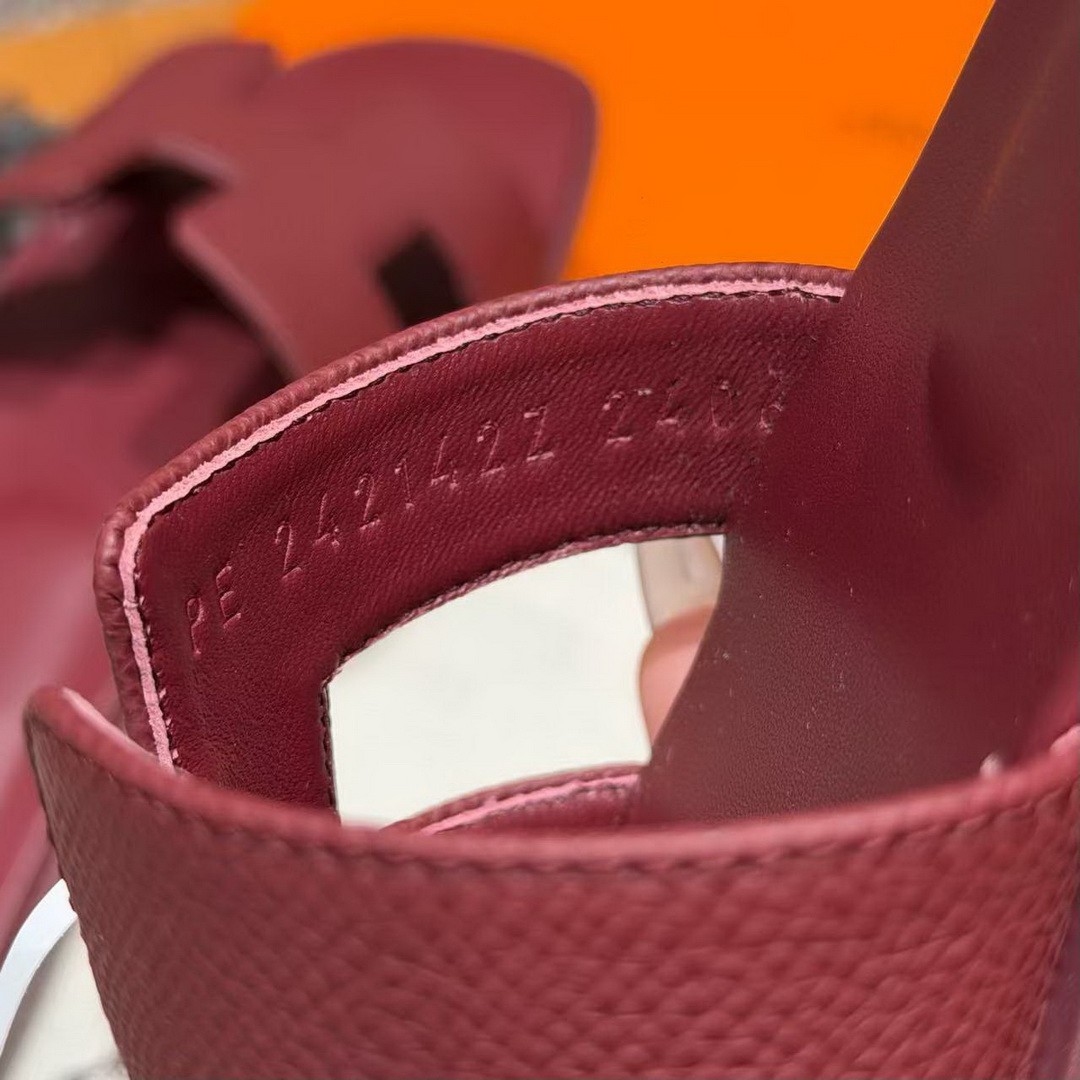 Hermes Oran Sandal Women Epsom Calfskin Rouge H H202272Z L1340 - Image 6