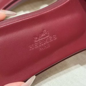 Hermes Oran Sandal Women Epsom Calfskin Rouge H H202272Z L1340 - Image 5