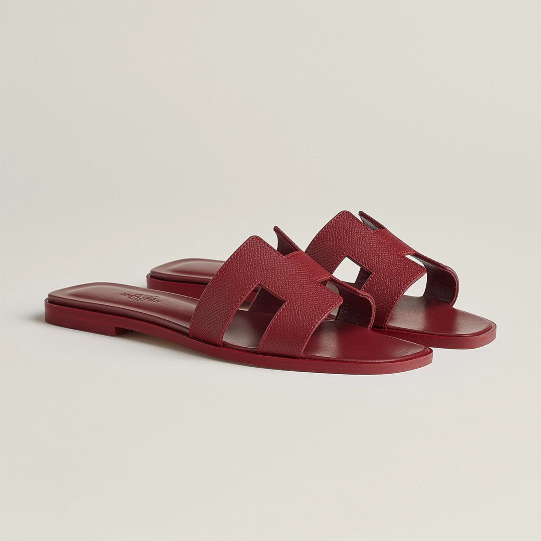 Hermes Oran Sandal Women Epsom Calfskin Rouge H H202272Z L1340 - Image 4