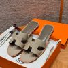 Hermes Oran Sandal Women Epsom Calfskin Trench Etoupe