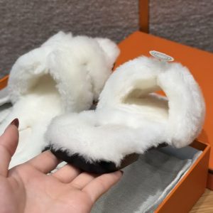Hermes Oran Sandal Women Shearling Blanc - Image 10
