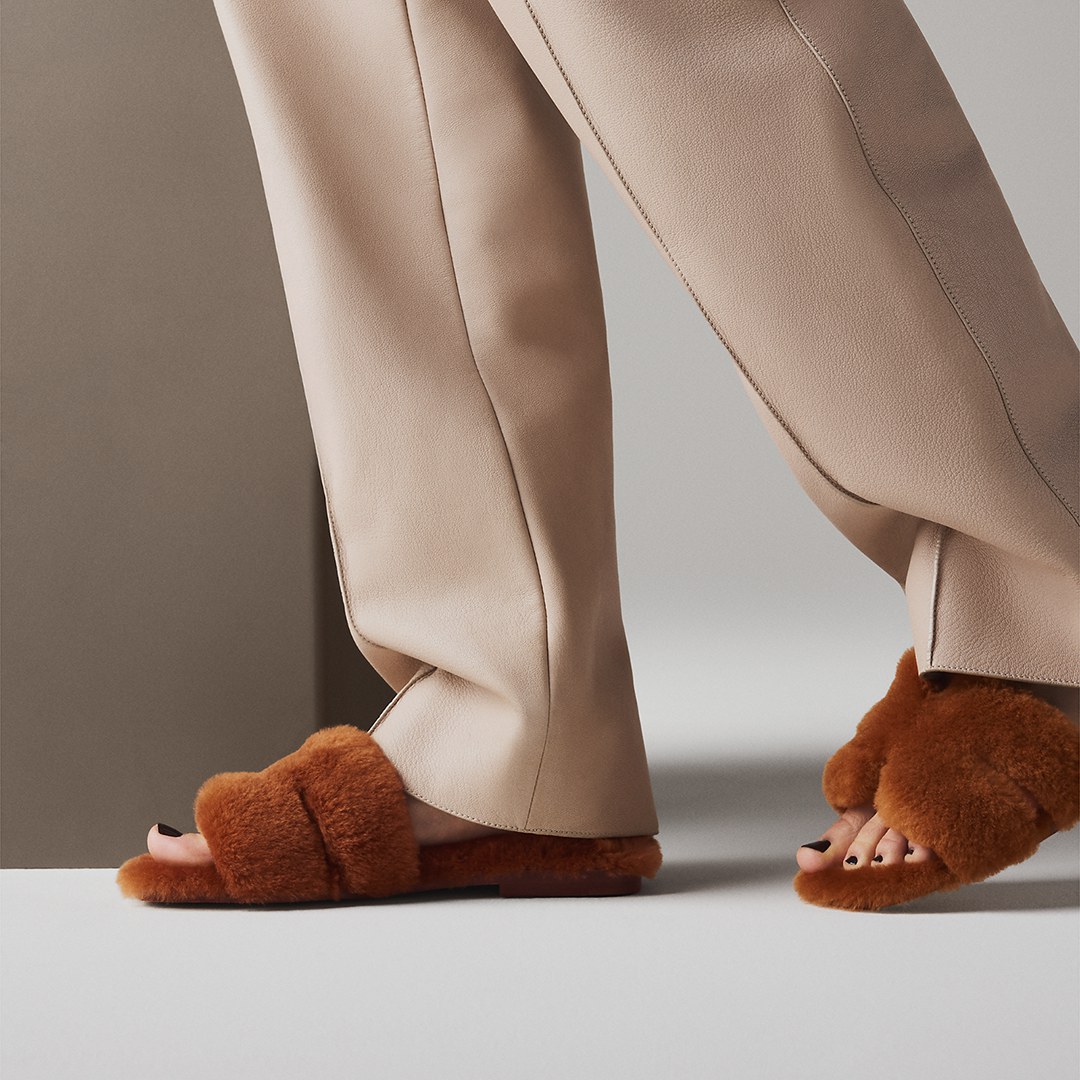 Hermes Oran Sandal Women Shearling Natural H231288Z A4350 - Image 3