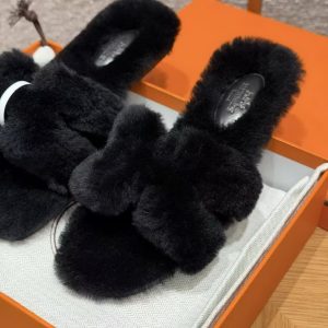 Hermes Oran Sandal Women Shearling Nior - Image 9