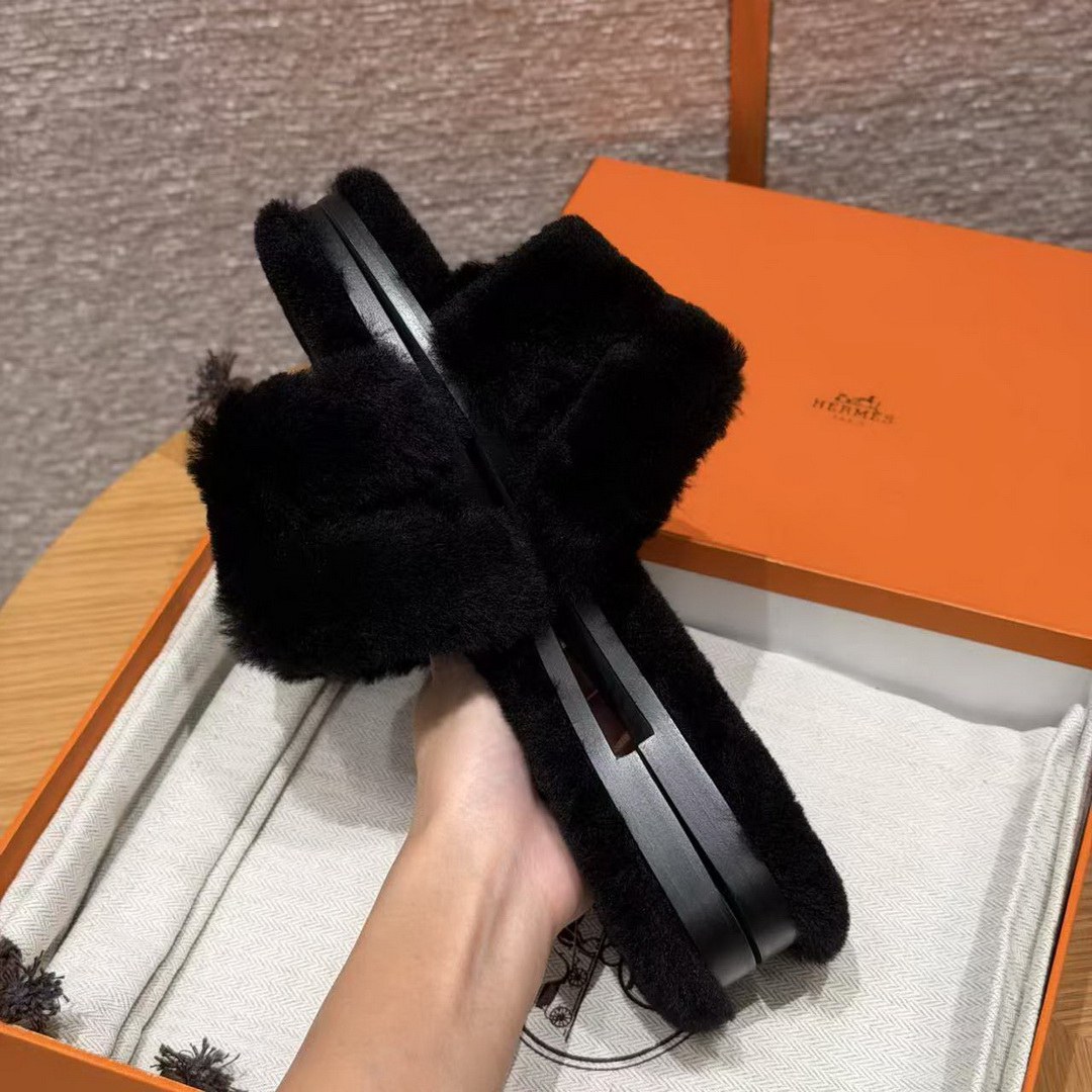 Hermes Oran Sandal Women Shearling Nior - Image 6