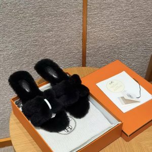 Hermes Oran Sandal Women Shearling Nior - Image 4