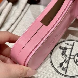 Hermes Oran Sandal Women Shiny Java Lizard Rose Sakura - Image 10