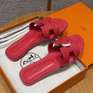 Hermes Oran Sandal Women Shiny Java Lizard Rouge Cinétique H242281Z U7350 - Image 15