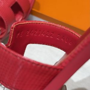 Hermes Oran Sandal Women Shiny Java Lizard Rouge Cinétique H242281Z U7350 - Image 5