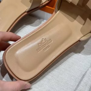 Hermes Oran Sandal Women Swift Calfskin Beige Albinos - Image 7