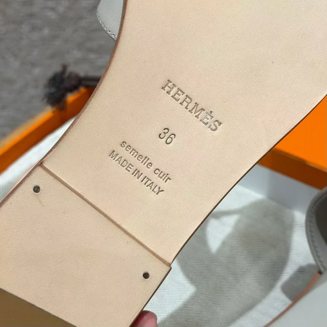 Hermes Oran Sandal Women Swift Calfskin Beige Nomade H202230Z 32400 - Image 15