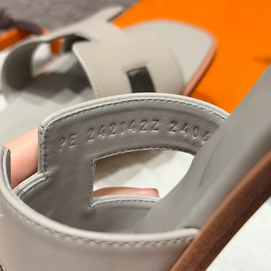 Hermes Oran Sandal Women Swift Calfskin Beige Nomade H202230Z 32400 - Image 8
