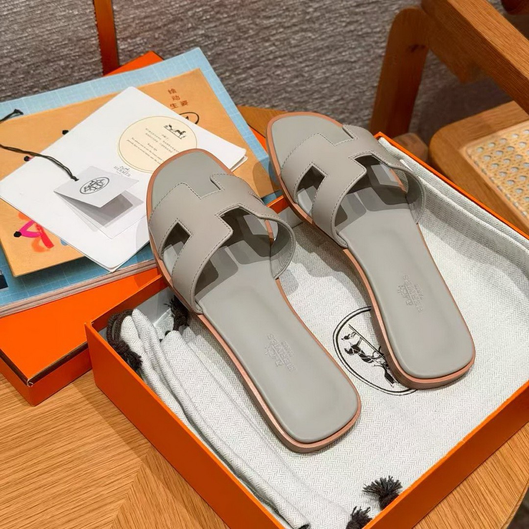 Hermes Oran Sandal Women Swift Calfskin Beige Nomade H202230Z 32400 - Image 6