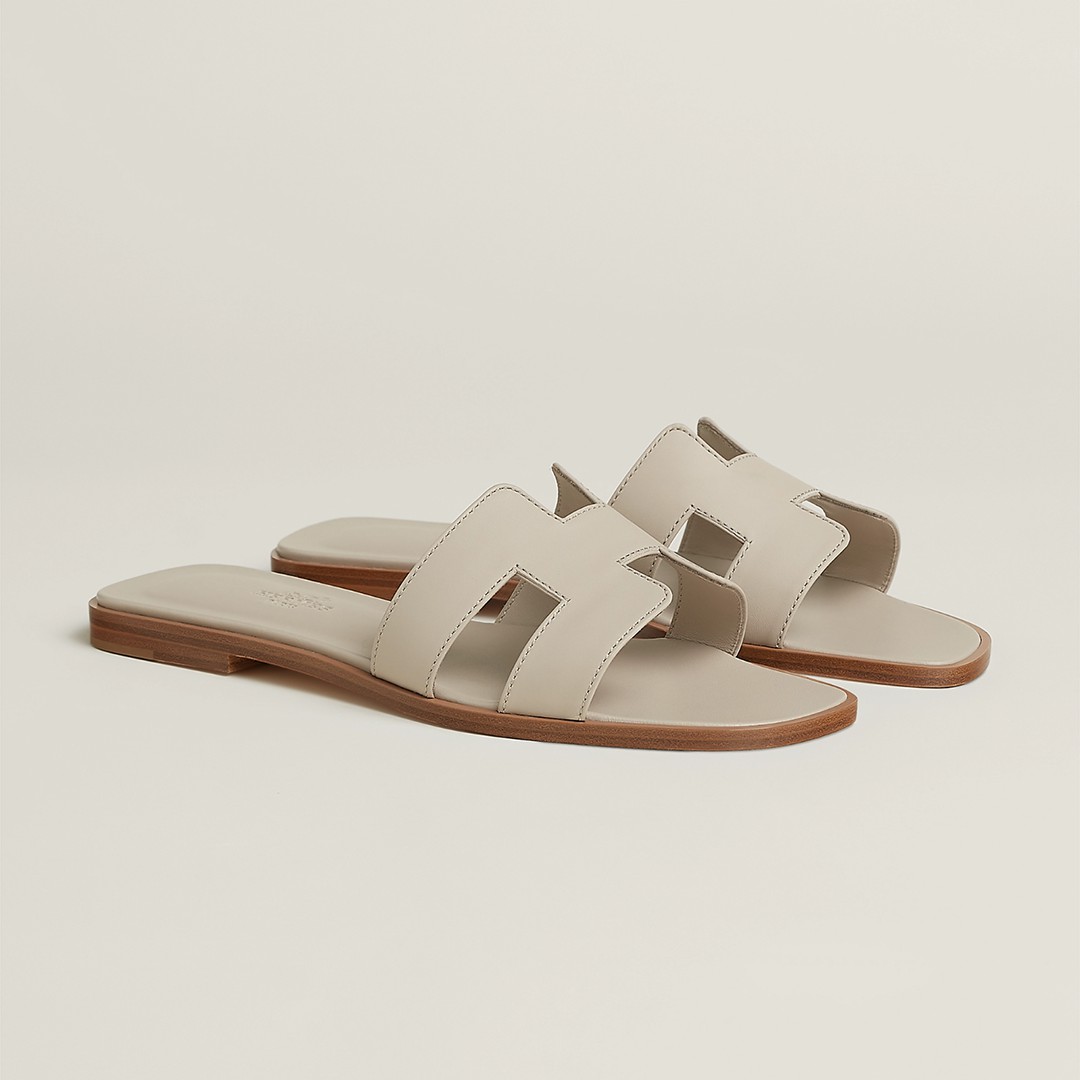 Hermes Oran Sandal Women Swift Calfskin Beige Nomade H202230Z 32400 - Image 4