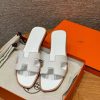 Hermes Oran Sandal Women Swift Calfskin Blanc H021056Z 02340