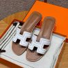 Hermes Oran Sandal Women Swift Calfskin Blanc Natural