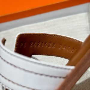 Hermes Oran Sandal Women Swift Calfskin Blanc Natural - Image 4