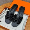 Hermes Oran Sandal Women Swift Calfskin Blanc Noir