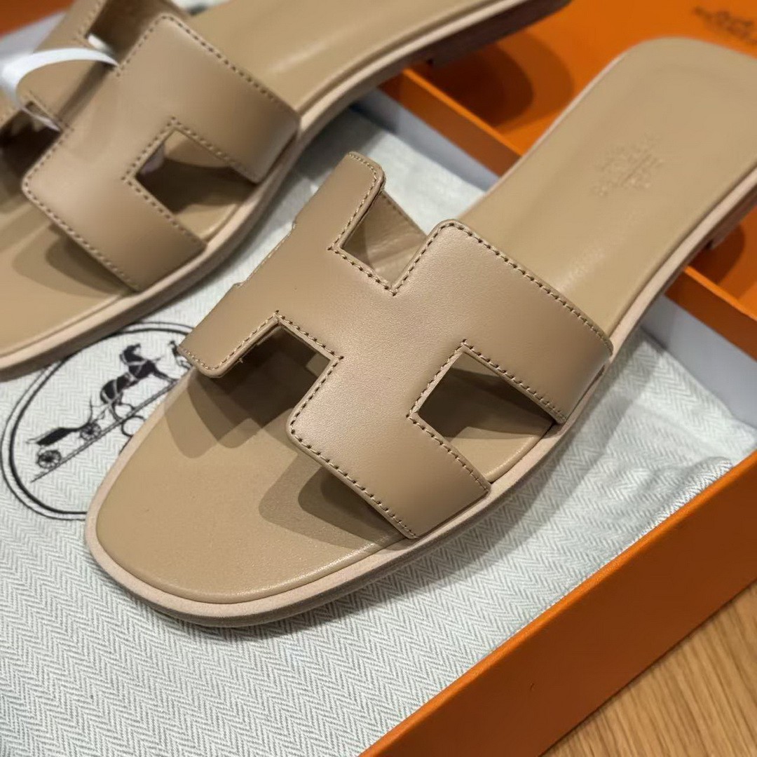 Hermes Oran Sandal Women Swift Calfskin Camel H202230Z D1380 - Image 11
