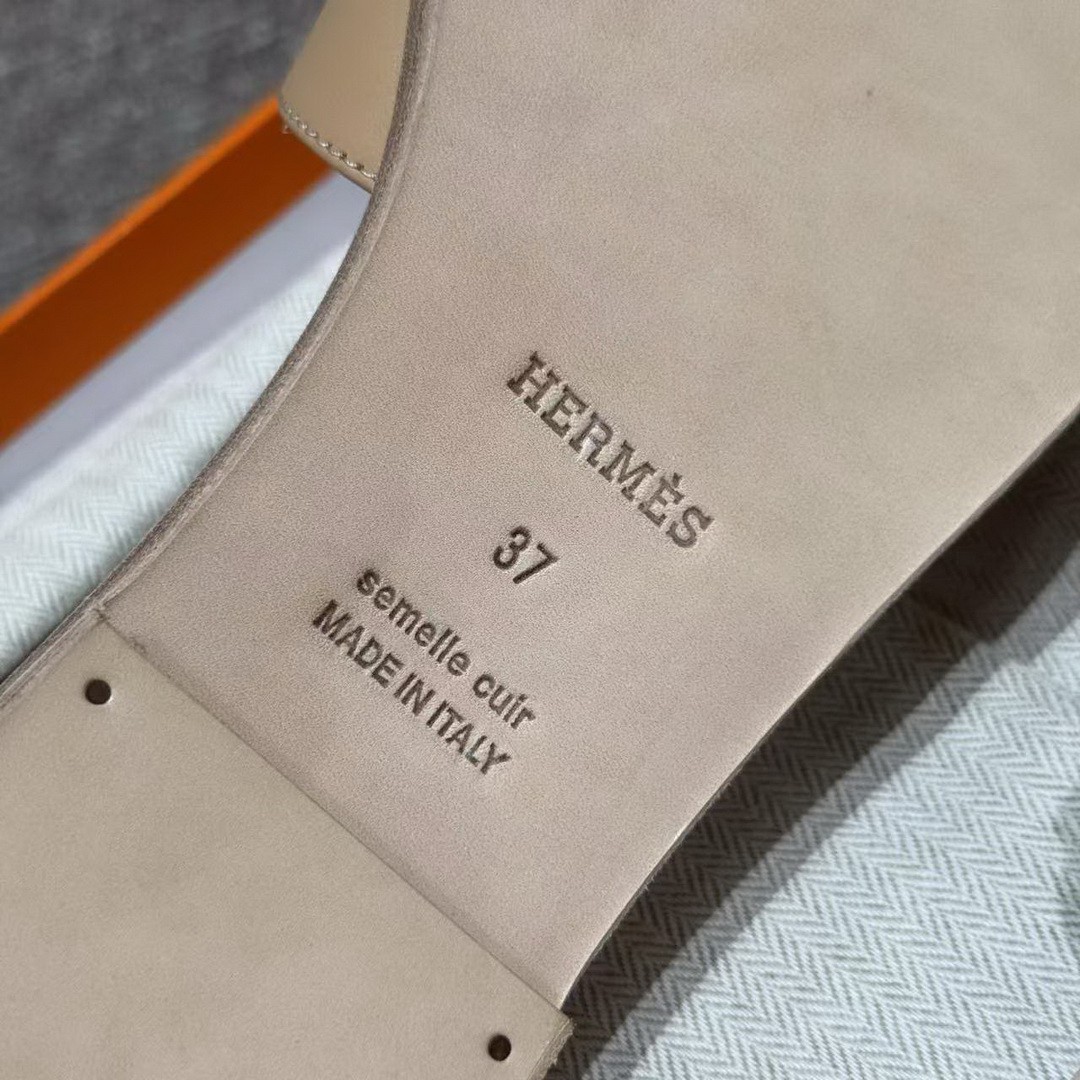 Hermes Oran Sandal Women Swift Calfskin Camel H202230Z D1380 - Image 6