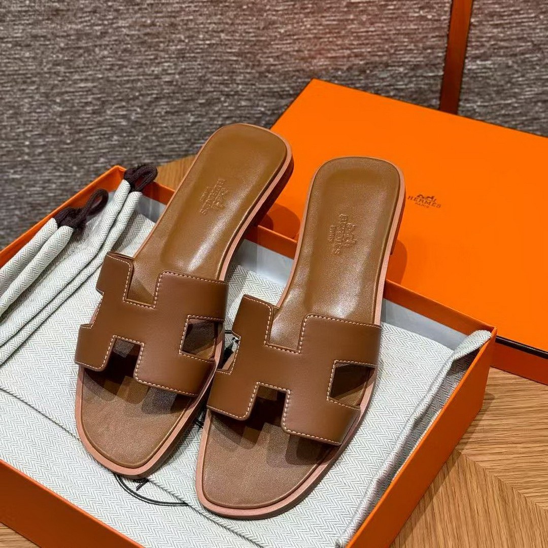 Hermes Oran Sandal Women Swift Calfskin Gold H021056Z 03340