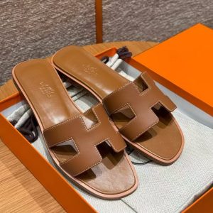 Hermes Oran Sandal Women Swift Calfskin Gold H021056Z 03340 - Image 12