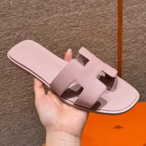 Hermes Oran Sandal Women Swift Calfskin Rose Cancan - Image 11