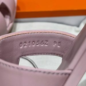 Hermes Oran Sandal Women Swift Calfskin Rose Cancan - Image 9