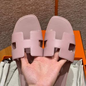 Hermes Oran Sandal Women Swift Calfskin Rose Cancan - Image 7