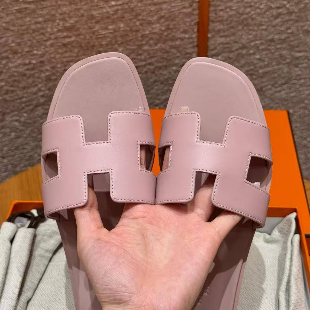 Hermes Oran Sandal Women Swift Calfskin Rose Cancan - Image 7