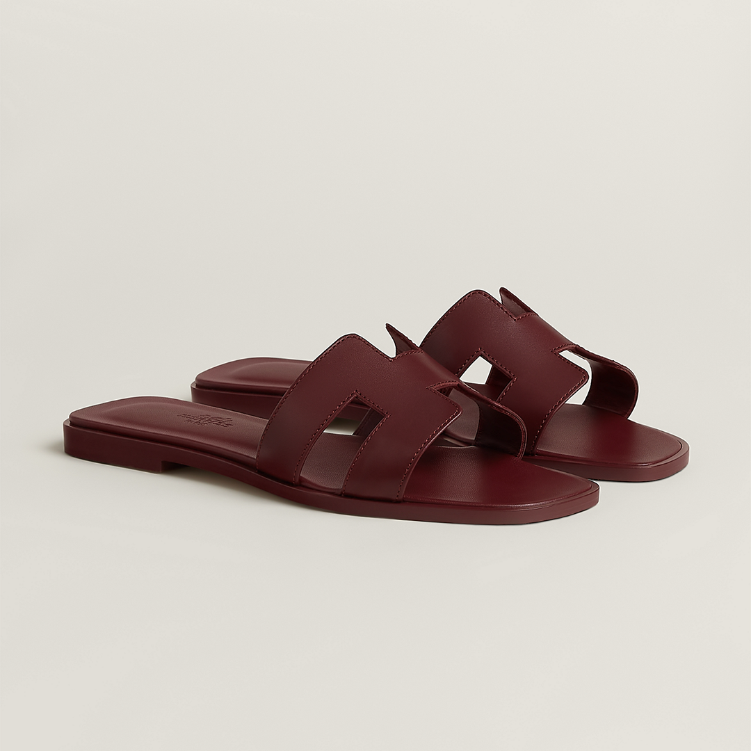 Hermes Oran Sandal Women Swift Calfskin Rouge H H202230Z L1365 - Image 2