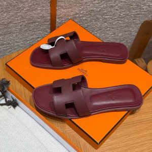 Hermes Oran Sandal Women Swift Calfskin Rouge H H202230Z L1365 - Image 7