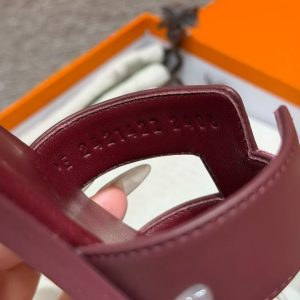 Hermes Oran Sandal Women Swift Calfskin Rouge H H202230Z L1365 - Image 3