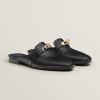 Hermes Oz Mule Women Calfskin Gold Kelly Buckle Noir H221081Z 02350