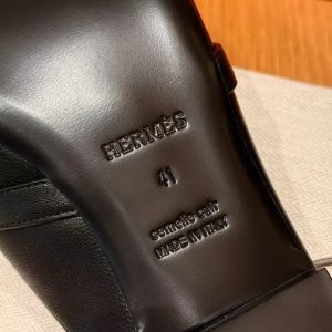 Hermes Oz Mule Women Calfskin Natura Lizard Sliver Kelly Buckle Noir Ombre H241243Z 02350 - Image 5