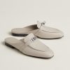 Hermes Oz Mule Women Calfskin Sliver Kelly Buckle Beige Nomade H232120Z 32365