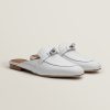 Hermes Oz Mule Women Calfskin Sliver Kelly Buckle Blanc H212296Z 02340