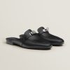 Hermes Oz Mule Women Calfskin Sliver Kelly Buckle Noir H212295Z 01340